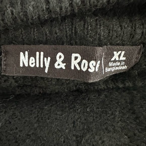 Nelly & Rose Black Cable Knit Turtleneck Sweater XL - Picture 4 of 5
